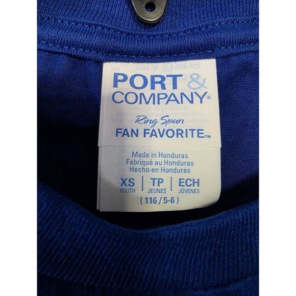 Port & Company Boys XS T-Shirt Blue 5-6 Graphic Crew 'My Papa Is Coming' - Picture 3 of 4